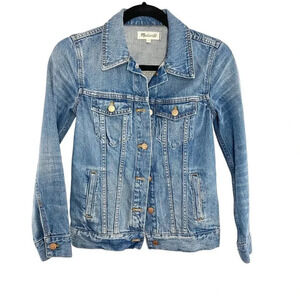 Madewell 100% Cotton Blue Jean Jacket Button Front Women's Size XS